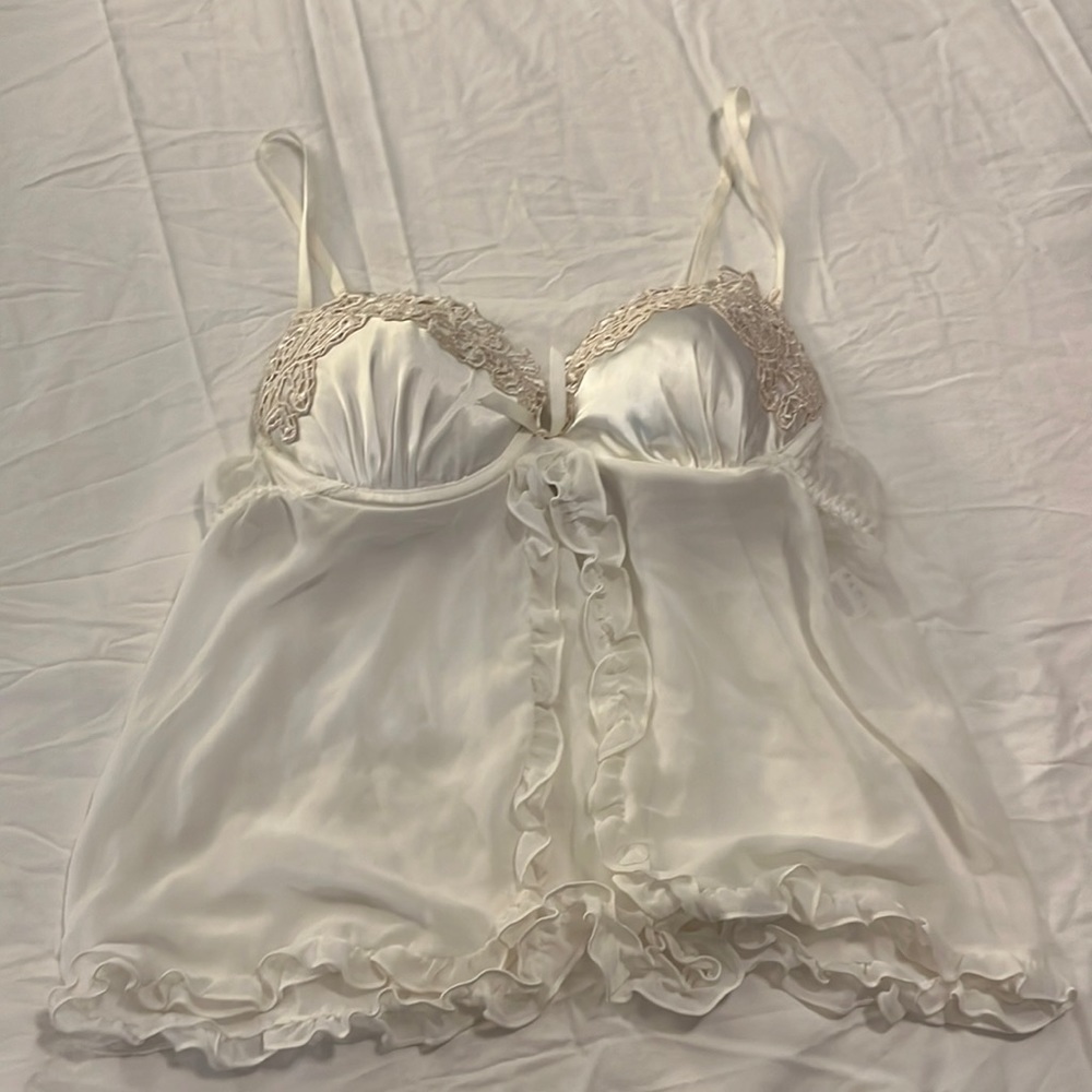 Adorable frilly white baby doll top